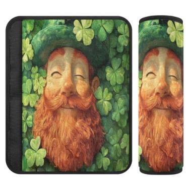 Imagem de Burbuja Capa para cinto de segurança de carro St. Patrick Clover Protetor de cinto de segurança de carro macio confortável para alça de ombro de assento de carro, 1 par pequeno