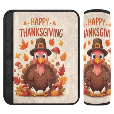 Imagem de Burbuja Capa de cinto de segurança de carro de peru com desenho animado macio confortável protetor de cinto de segurança de carro para alça de ombro de assento, 1 par pequeno