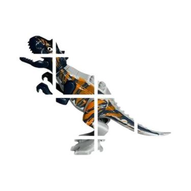 Imagem de Blocos De Montar De Dinossauros Jurássicos Velociraptor Triceratops T-