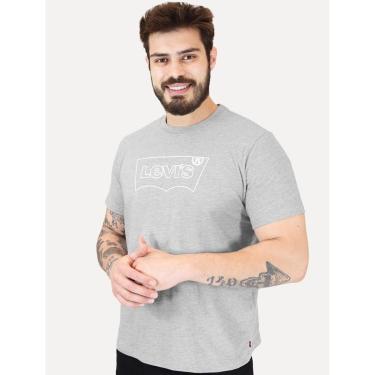 Imagem de Camiseta Levis Masculina Relaxed Center Logo Stripe Cinza Mescla-Masculino