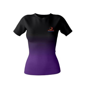 Imagem de Baby Look Feminina Summer Pro Roxa e Preta - Anti Odor + Proteção UV 50°C-Feminino