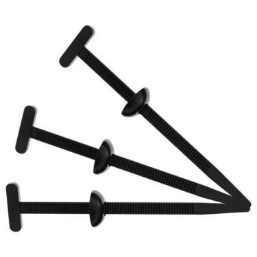 Imagem de Kit 100 Abraçadeira T Com Fivela Travamento Preta Plástico - DINPAR UN