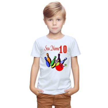Imagem de Camiseta Boliche Aniversario Festa Camisa Personalizada Blusa Infantil