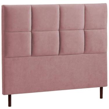 Imagem de Cabeceira Estofada Casal Espanha Veludo Rosa 140 Cm