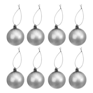 Imagem de Kit de Enfeites Natalinos, Prata, 44 Peças com Estrela, Bolinhas, Festão e Cordão de Pérolas