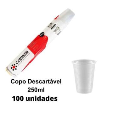 Imagem de Copo Descartável 250ml Resistente Suco Água Escritório 100 Unidades - 