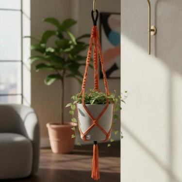 Imagem de Suporte Hanger Plant de Macramê 80 cm para Vaso COR: CINZA - CADA, TEL