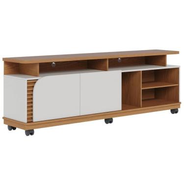 Imagem de Rack Para Sala Bancada De 75 Pol 180cm Madrid C05 Freijó-off White Matte - Mpozenato