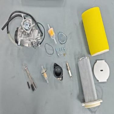 Imagem de Conjunto de carburador + coletor de admissão + filtro de ar com suporte de gaiola kit de tampa para Yamaha Kodiak 400 2x2/4x4 YFM400F YFM400A 2000-2002 5GH-14458-01-00