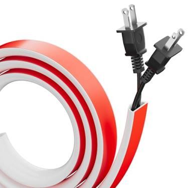 Imagem de GCJUYA Escondedor de cabos para TV montada na parede, capa de cabo de 99 cm para 2-3 cabos com abertura lateral, gerenciamento de pista de fio de silicone flexível, organizador de cabos autoadesivo