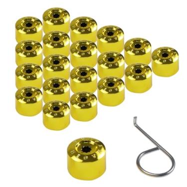 Imagem de Nihfien 20 peças de tampas de porca de roda de carro de 17 mm, tampas de proteção de parafuso de pneu automotivo à prova de poeira, ferramenta de remoção de desmontagem de substituição 1K0 601 173