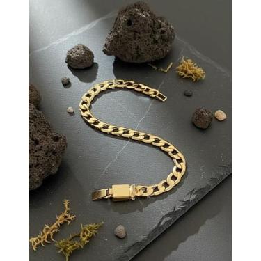 Imagem de Pulseira Masculina Neromen Grumet Banho Ouro 18k 21cm