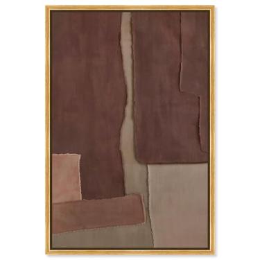 Imagem de Decoração de parede Boho com impressão em tela Raw Edge IV da Art Remedy, moldura dourada, 50 x 76 cm