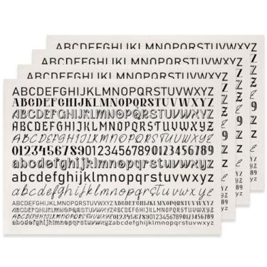 Imagem de SUPERDANT 4 peças, letras e números, transferências sob o esmalte para cerâmica, diferentes fontes, papel de transferência de argila, decalques de cerâmica, adesivos de transferência para cerâmica