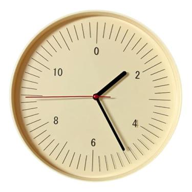 Imagem de Generic Relógio de parede decorativo, fácil, leve e redondo, ideal para casa de campo, escritório, café, bar, quarto ou sala de estar, Bege