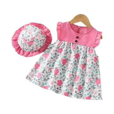 Imagem de Vestido Floral De Algodão Para Bebê Menina De Verão Sem Mangas Vestido