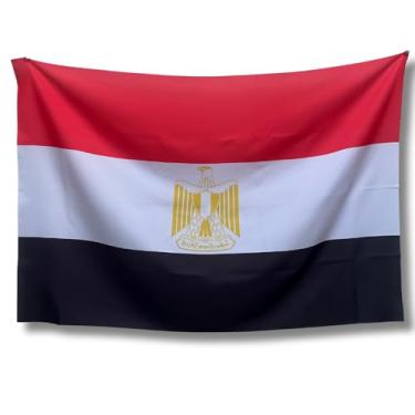 Imagem de Bandeira Decorativa do Egito, Decoração, Tecido Oxford, Multicolorido, 150x100cm, Sublimação a Laser, Uso Interno e Externo