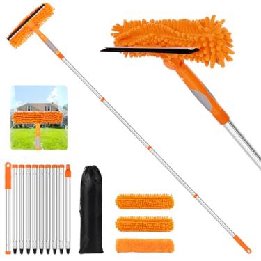 Imagem de TIMIVO Kit de limpeza de janela de 146 polegadas, rodo de janela profissional 2 em 1 com mastros de extensão, ferramentas de limpeza de janelas para janelas altas internas/externas, vidro de carro