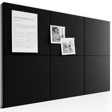 Imagem de Alternativa para quadro de cortiça grande - 91 cm x 61 cm, pacote com 6 azulejos de parede de feltro com abas adesivas removíveis seguras, placa de cortiça para escritório em casa, placa de pinos