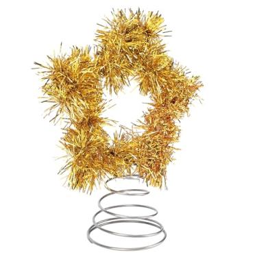 Imagem de Fabater Natal Glitter árvore Topper Ornamento Decoração Retro para Festa de Natal, Ferro e Plástico, Uso Direto (Em forma de estrela)