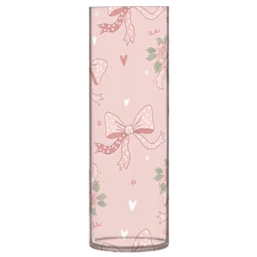 Imagem de CEBUGI Vaso de flores buquê de rosas 10 x 30 cm, vaso cilíndrico para flores, vaso transparente inquebrável para decoração de casa de festa de casamento