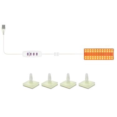 Imagem de Fita de Luz Crescimento LED Espectro Completo com 5 Níveis Reguláveis Brilho e Timer 8 12 16H Lâmpada para Plantas 72 LEDs Mudas Vegetais Floração Suc