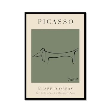 Imagem de Impressão de arte de parede verde sálvia Matisse arte de parede abstrato mercado de flores Picasso exposição pôsteres em tela minimalista linha arte folha boho decoração de quarto (SKU7,20.3x30.5 cm =