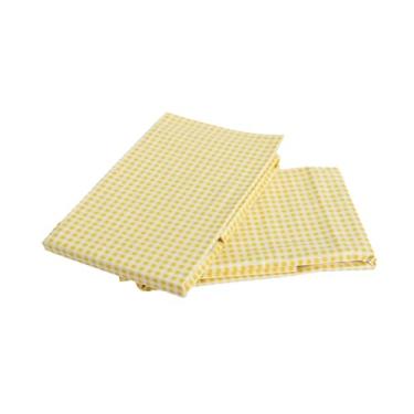 Imagem de WBYCOTBED Fronha de Algodão para Cabelo e Pele Amarela Estampa Xadrez Super Macia Fronhas com Fecho de Envelope Protetores de Travesseiro Queen Size