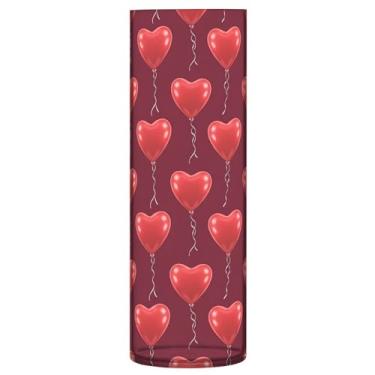 Imagem de CEBUGI Vaso de flores de coração, 10 x 30 cm, vaso cilíndrico para flores, vaso transparente inquebrável para festa de casamento, decoração de casa