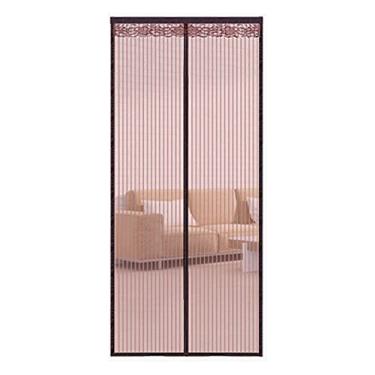 Imagem de Tela Magnética para Porta - Cortina de Gaze Mosquito Inseticida sem Punho Verão Translúcida Ventilada Gancho Loop Alto-Poliéster Decoração Casa Quarto