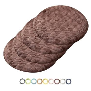 Imagem de Yadlan Almofadas redondas para cadeira de 45 cm, almofadas de cadeira com zíper, almofada de assento confortável antiderrapante com capa removível para café e escritório em casa, 4 peças