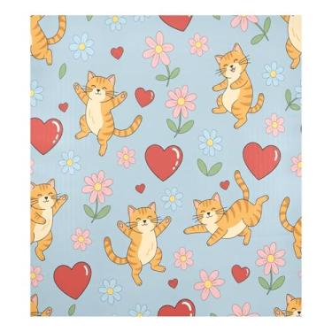 Imagem de Blueangle Capa magnética para lava-louças Valentine Kittens, decoração da capa frontal da máquina de lavar louça, adesivos de eletrodomésticos, adesivos de eletrodomésticos, 58 cm C x 66 cm adesivo