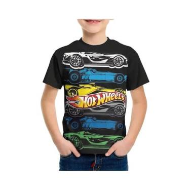 Imagem de Camiseta Casual De Verão Com Estampa Disney Hot Wheels Para Crianças E