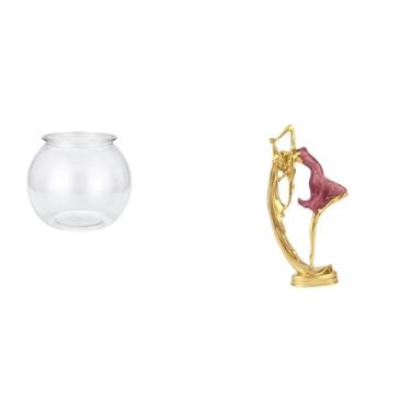 Imagem de Whtkoph Ornamento Transparente para Aquário Pequeno, Vaso, Mesa de Escritório, Estátua de Bailarina, Escultura de Bailarina, Estatueta.