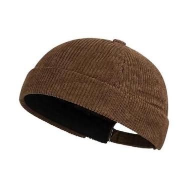Imagem de Boné Vintage Unissex De Corduroy Grosso Sem Aba, Cor Sólida, Estilo Hi