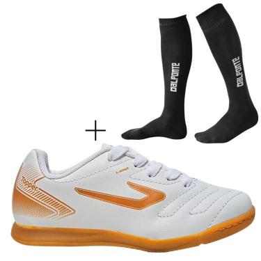 Imagem de Kit Chuteira Futsal Topper Cup VII+ Meião De Futebol Dalponte Profissional-Masculino