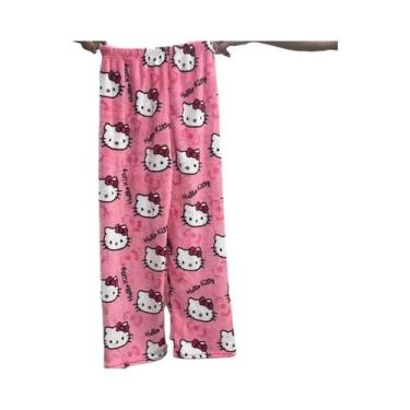 Imagem de Calças De Pijama Femininas Y2K Hello Kitty Sanrio Cartoon Anime Moda R