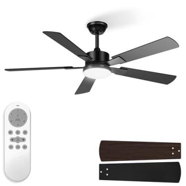 Imagem de Ventilador de Teto 52" (132cm) Silencioso para Sala e Quarto com Controle Remoto e Luz LED 3 Cores Dimerizável, Motor Reversível, Design Moderno, Bivolt 110-220V