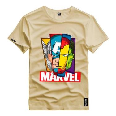 Imagem de Camiseta Masculina Personagens Marvel Estampado CF001 Camisa 100% Algo