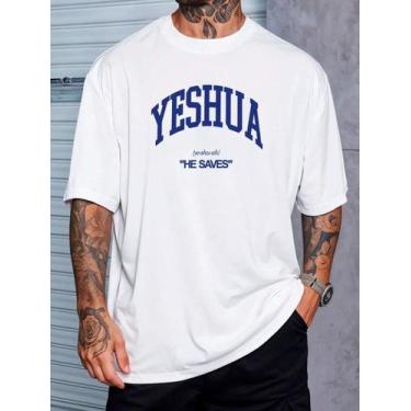 Imagem de Camiseta Oversized Religiosa Cristã Estampa Yeshua  - CHS Confecções, 