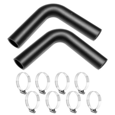 Imagem de BEIJIULI Substituição da mangueira de enchimento de combustível do tanque de gás com 4 braçadeiras, mangueira de pescoço de enchimento de combustível de gasolina reforçada (90 graus, 3,8 cm ID-2