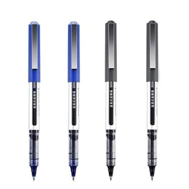 Imagem de Clouism Canetas RollerBall, caneta de gel líquido de ponta fina de 0,5 mm, caneta de gel de secagem rápida para escrita escolar e escritório (4 cores mistas tipo A)