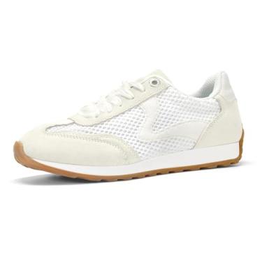 Imagem de LUCKY STEP Tênis Feminino Retrô Neutro Fashion - Tênis Casual para Corrida e Caminhada (Branco Marfim, 8US-37BR-24.5MX)