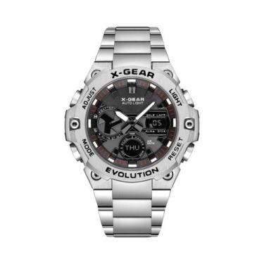 Imagem de Relógio De Quartzo Masculino Em Aço Inoxidável Com Alarme, Luz Noturna