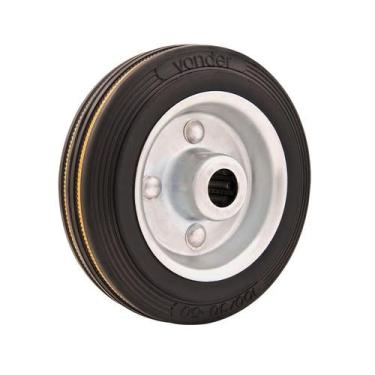 Imagem de Roda De Borracha 8 Média 180kg Eixo Rolamento Rolete 20mm N - Vonder