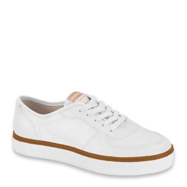 Imagem de Tênis Casual Feminino Confortável Flatform Moleca 5712.233 - Branco Napa - 34-Feminino