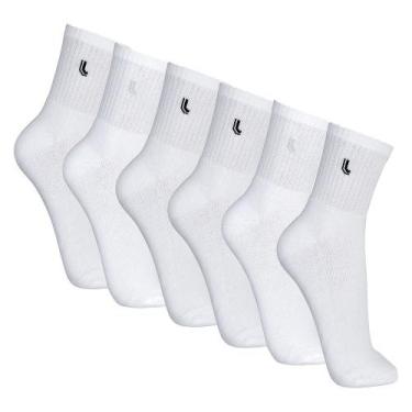 Imagem de Kit 6 Pares Meia Lupo Cano Médio Masculina Sport 3245, Branco, G