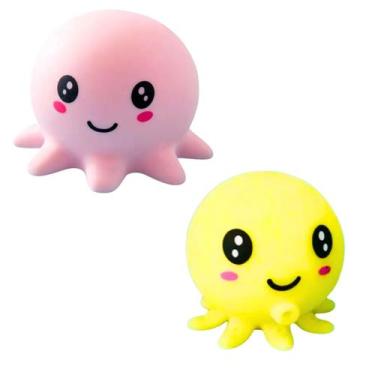 Imagem de Kit 2 Brinquedos Squishies ratinho polvo Macios Para Apertar Antistres