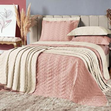 Imagem de Kit Cobre Leito Queen Marrakechi Micropercal 03 Peças - Rosê - Casa Sh