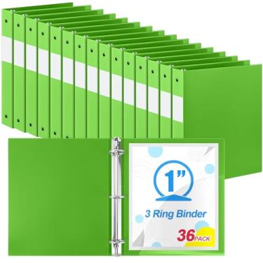 Imagem de Henoyso Fichário de plástico com 3 anéis, fichário flexível, tamanho carta, tamanho 21 x 28 cm, comporta até 225 folhas com 1 bolso, fichário versátil para escola, escritório, casa (2,5 cm, verde